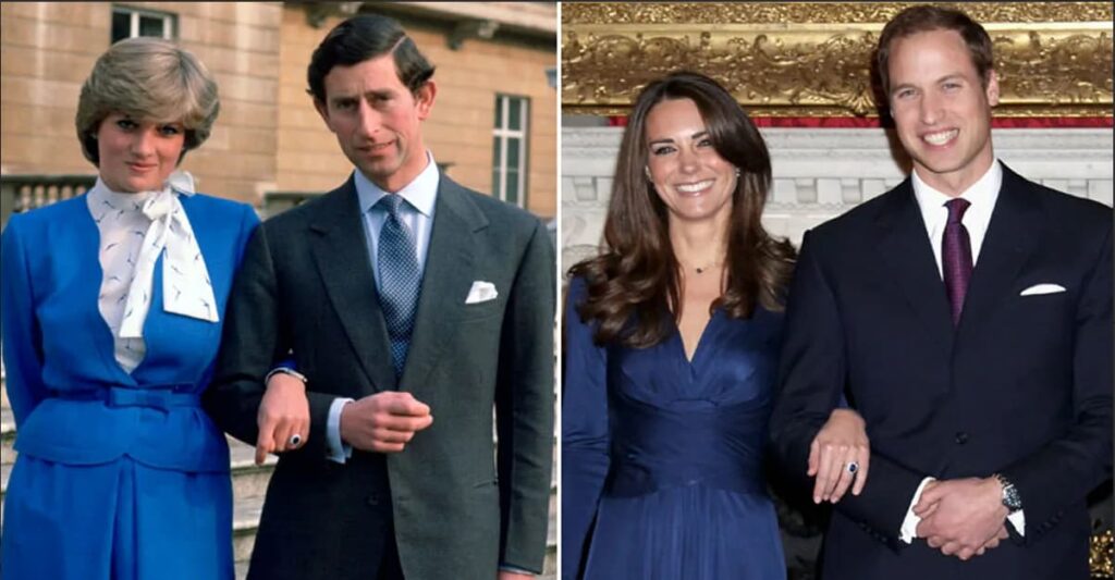 anillo de compromiso Lady Di y anillo de compromiso Kate Middleton