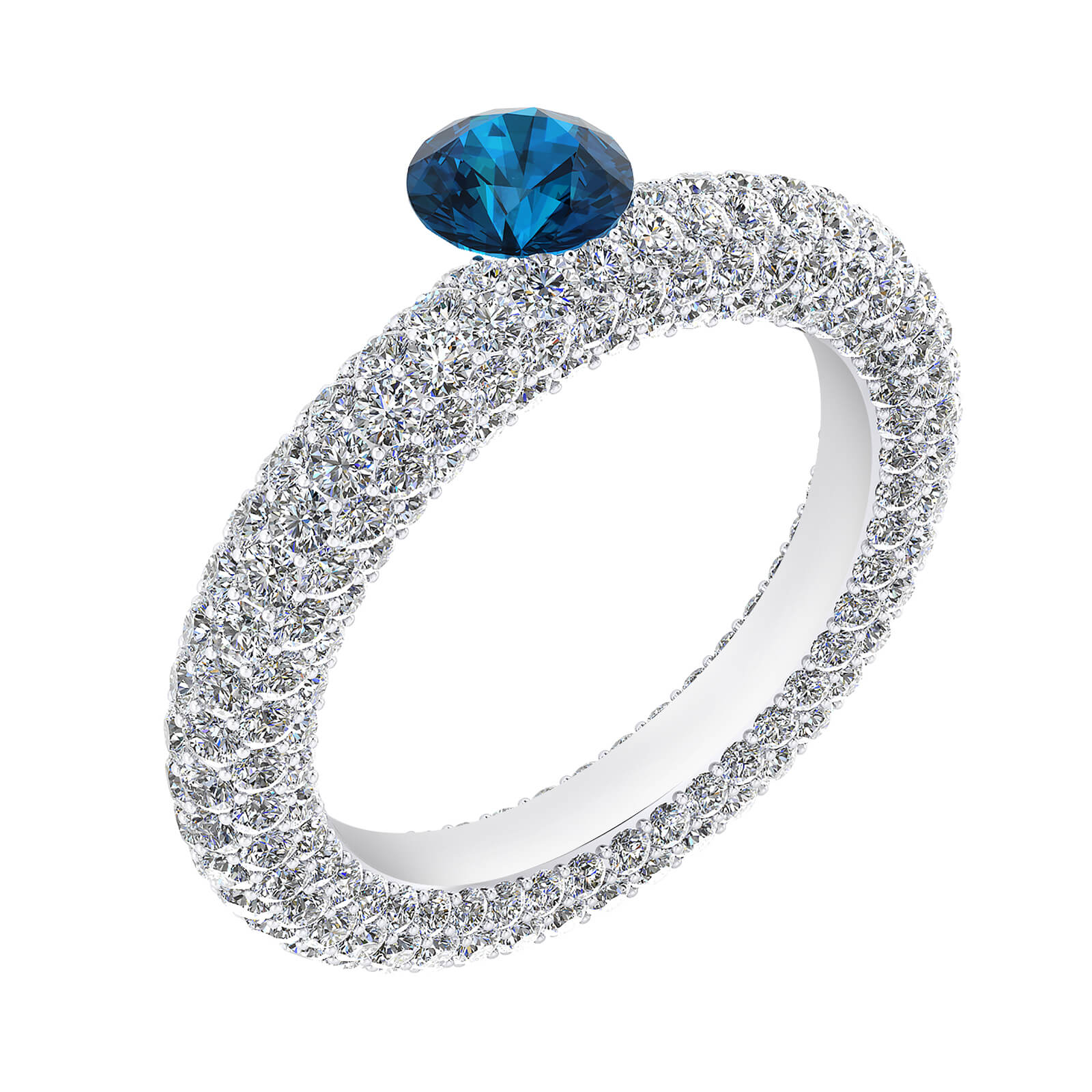 Engagement Rings white gold natural blue Sapphire Clemència