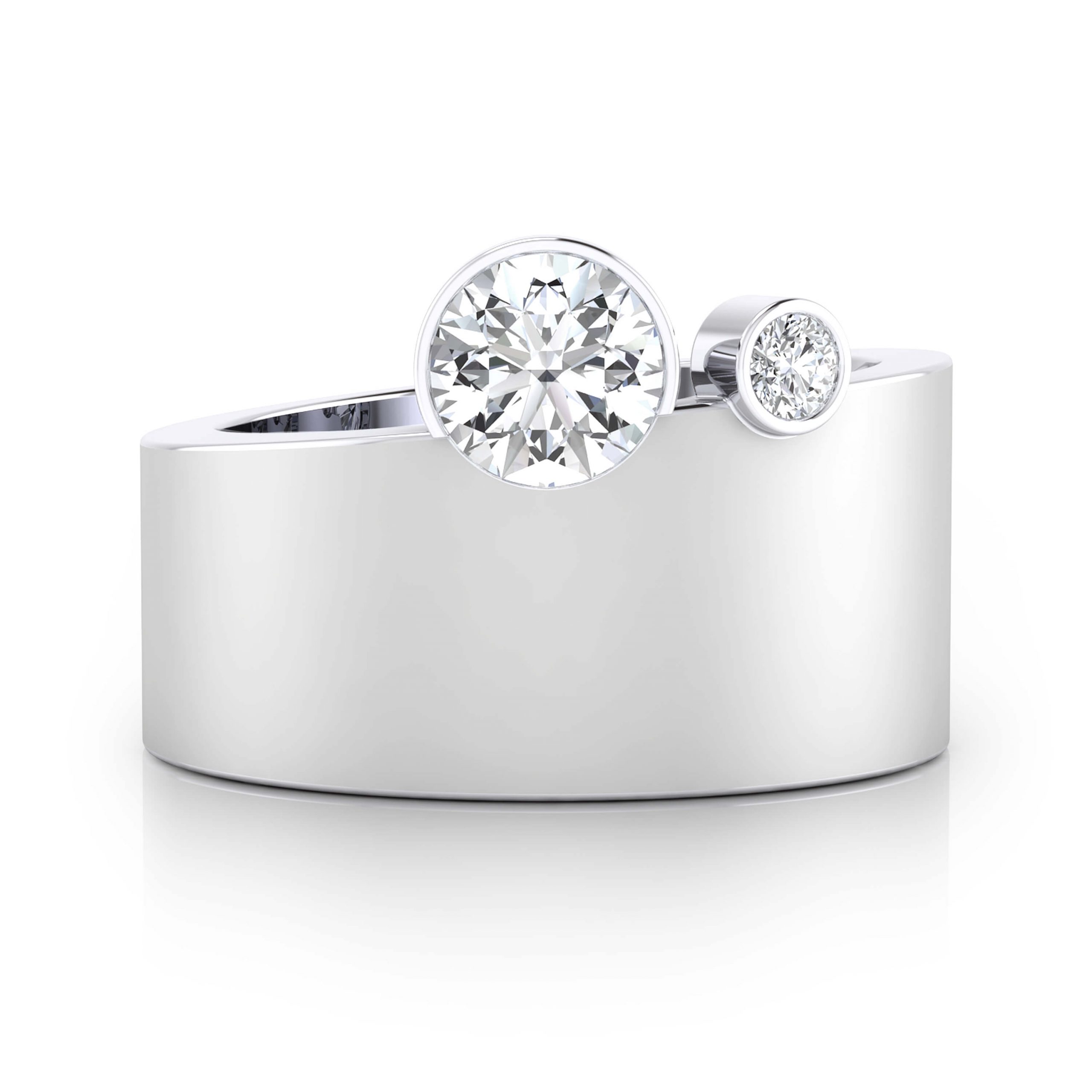 Anells de compromis en or blanc 18kt amb 2 diamants - Imatge 2