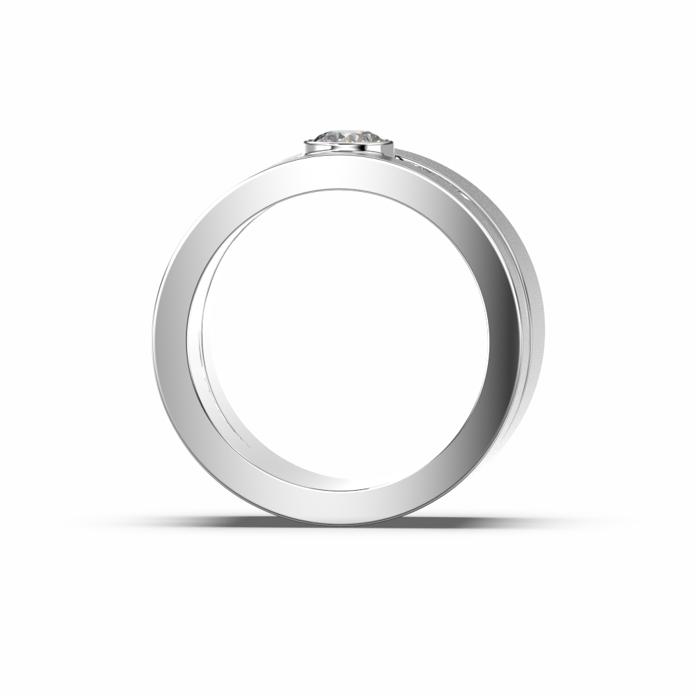 Anell de compromís en or blanc 18kt amb 1 diamant - Imatge 4