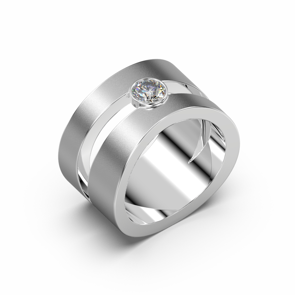 Anell de compromís en or blanc 18kt amb 1 diamant - Imatge 3