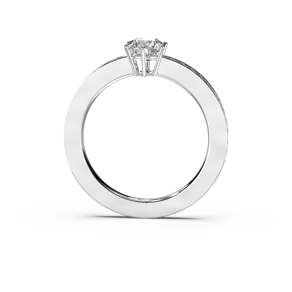 Solitario de compromiso en oro blanco 18kt con 42 diamantes - Imagen 5