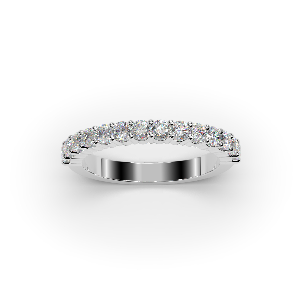 Aliança de boda amb diamants realitzada en or blanc de 18kt - Imatge 2