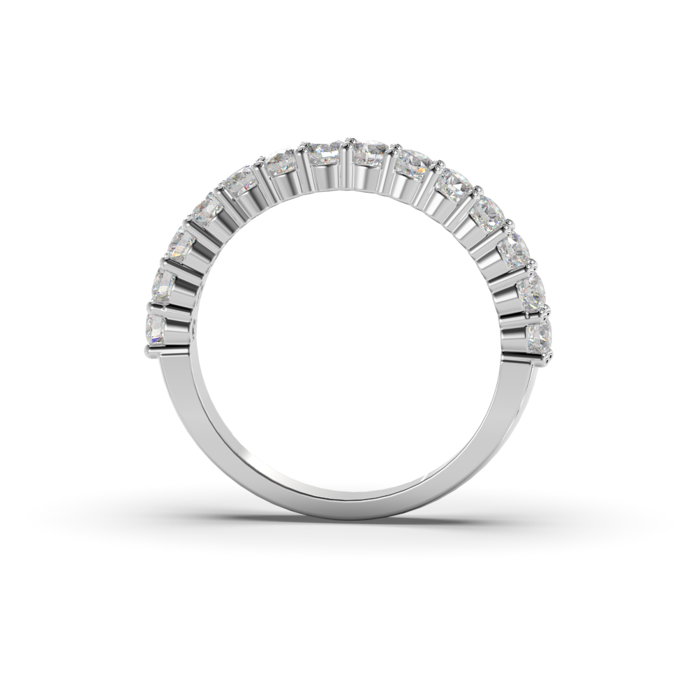Aliança de boda amb diamants realitzada en or blanc de 18kt - Imatge 4