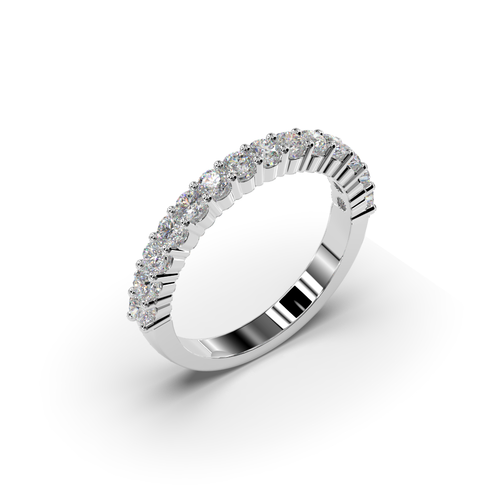 Aliança de boda amb diamants realitzada en or blanc de 18kt - Imatge 3