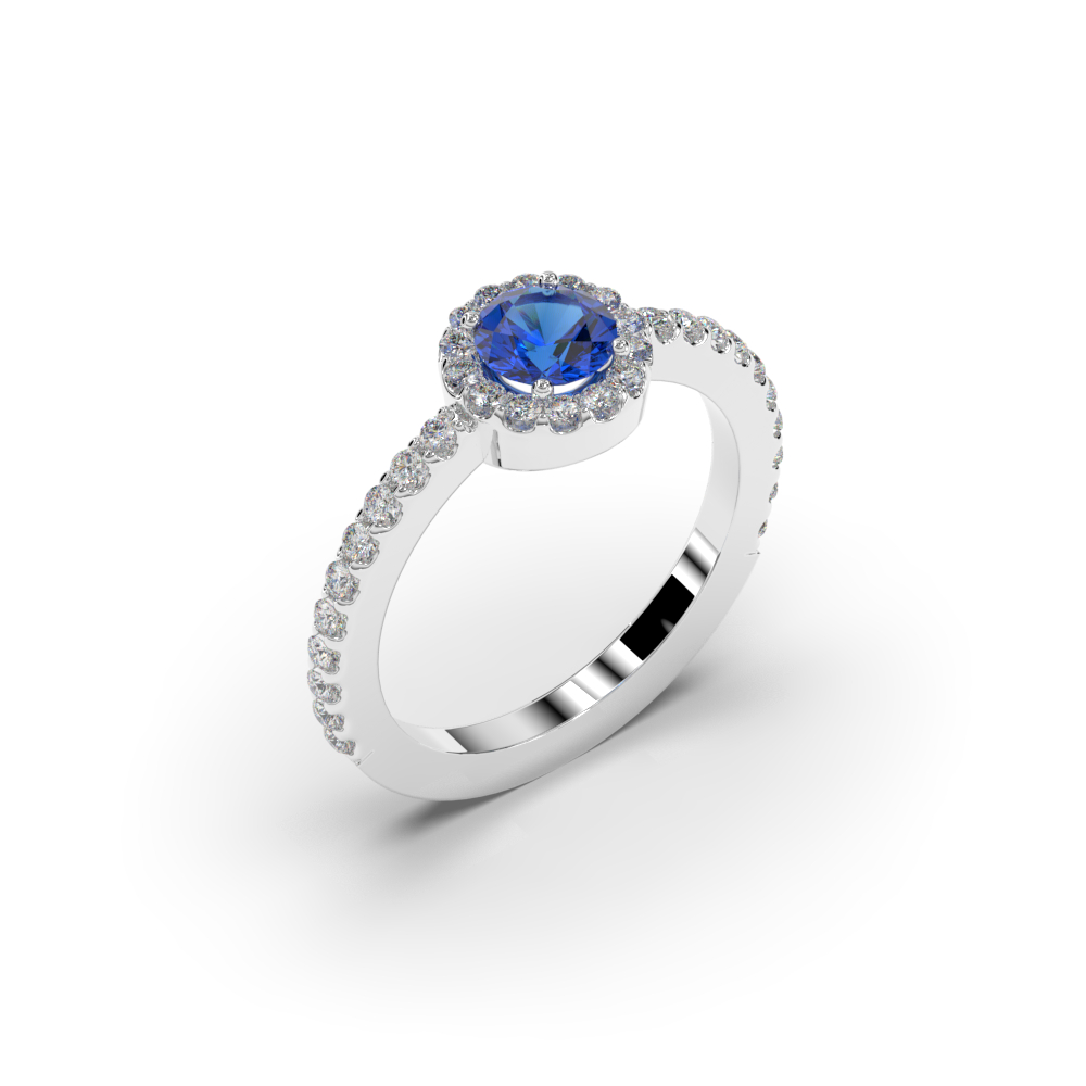 Bliss Diamond - 1 3/4 Ct Diamond Solitaire Round Halo Engagement Ring 14K White Gold Enhanced