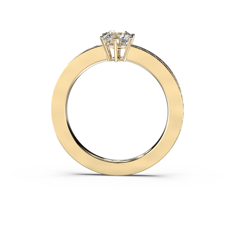 Solitario de compromiso en oro amarillo 18kt con 42 diamantes - Imagen 5