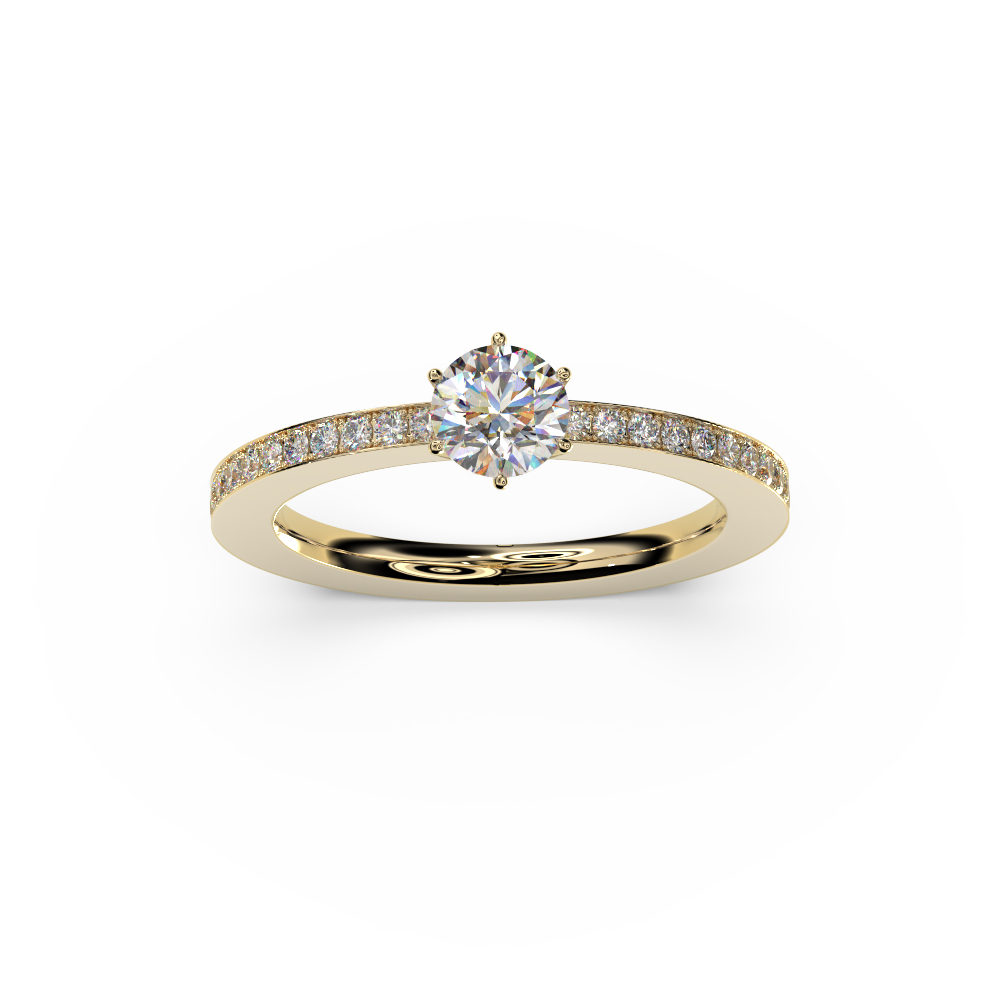 Solitario de compromiso en oro amarillo 18kt con 42 diamantes - Imagen 3