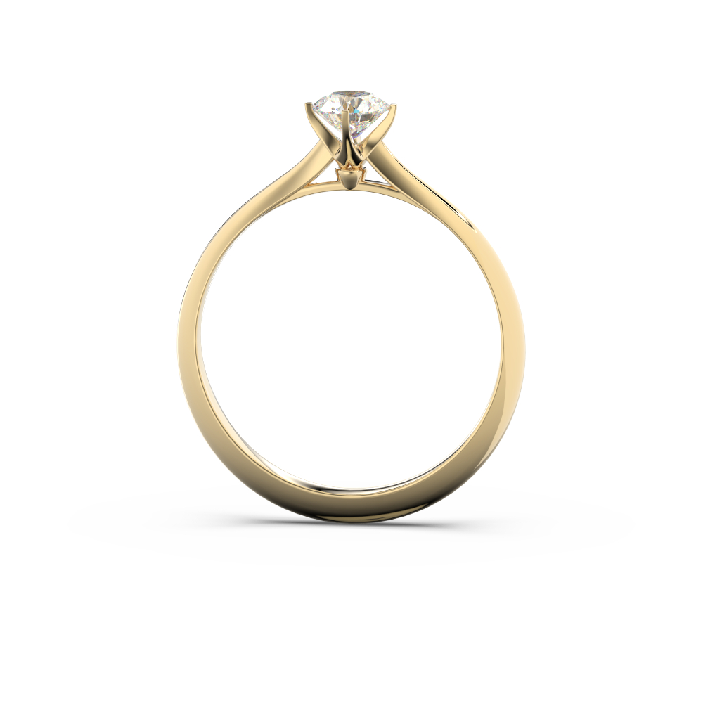 Anillo de compromiso de cuatro puntas, estilo solitario en oro amarillo 18kt - Imagen 4