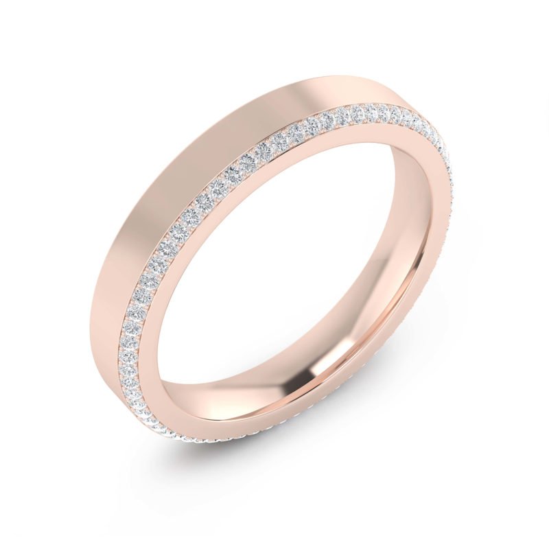 anillos de matrimonio en oro rosa con diamantes