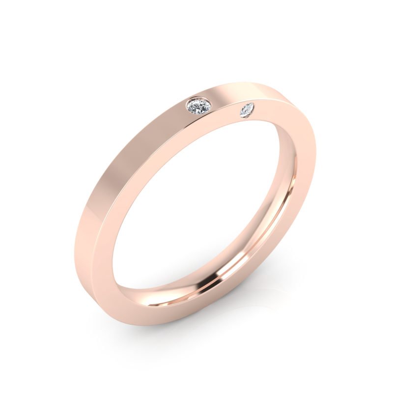 alianza oro rosa con diamantes
