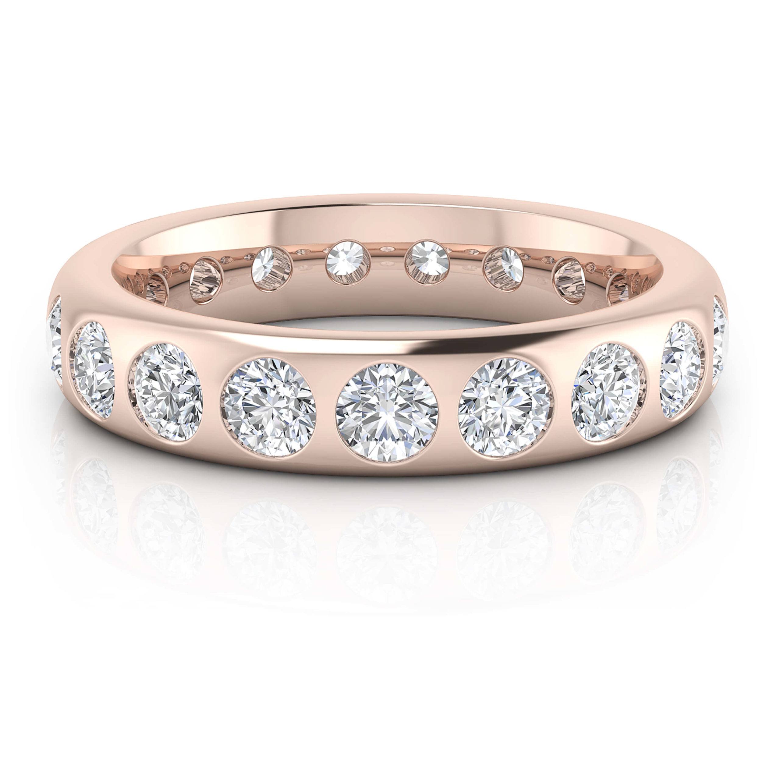 anillo diamante oro rosa