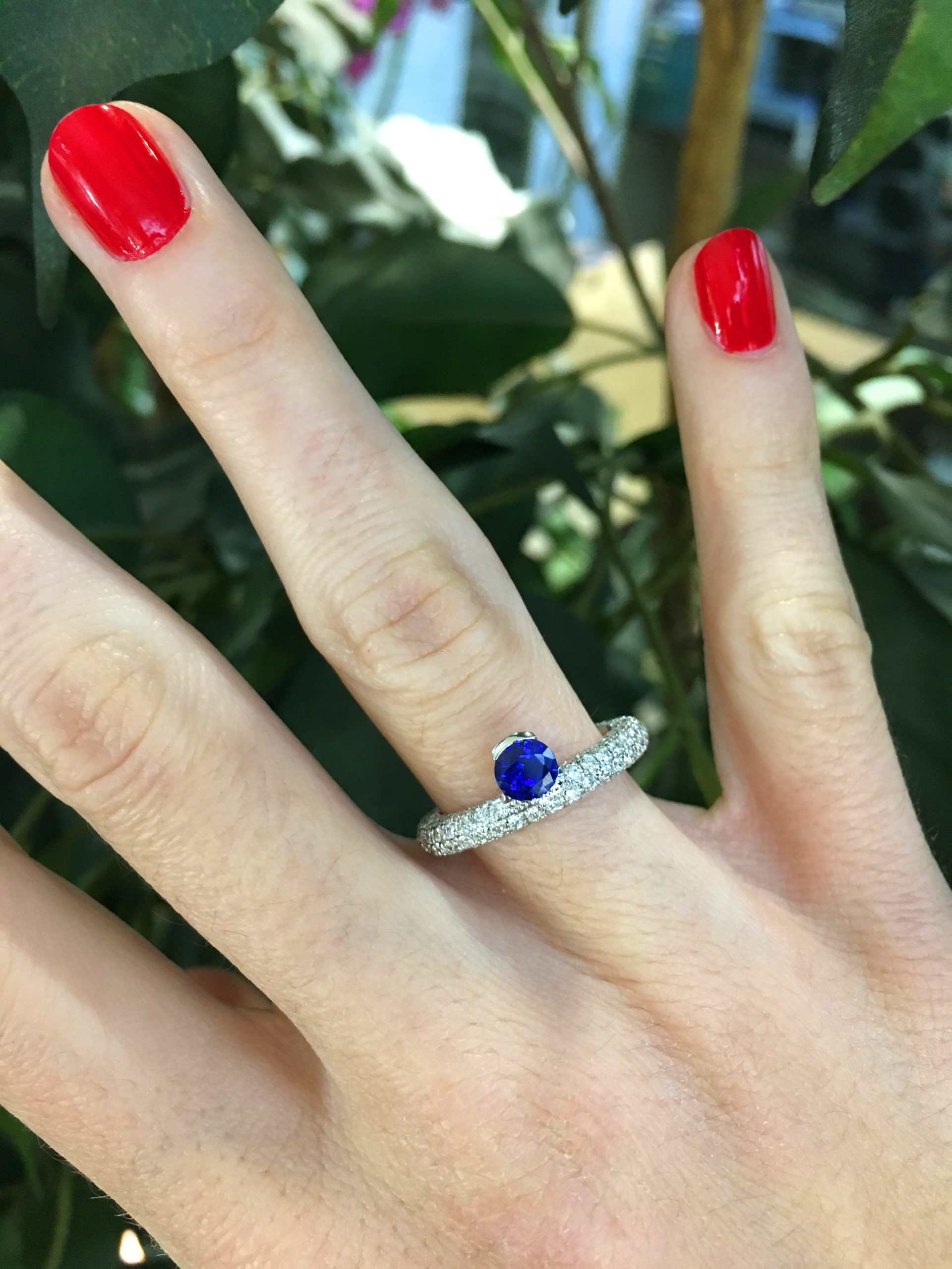 anillo compromiso zafiro