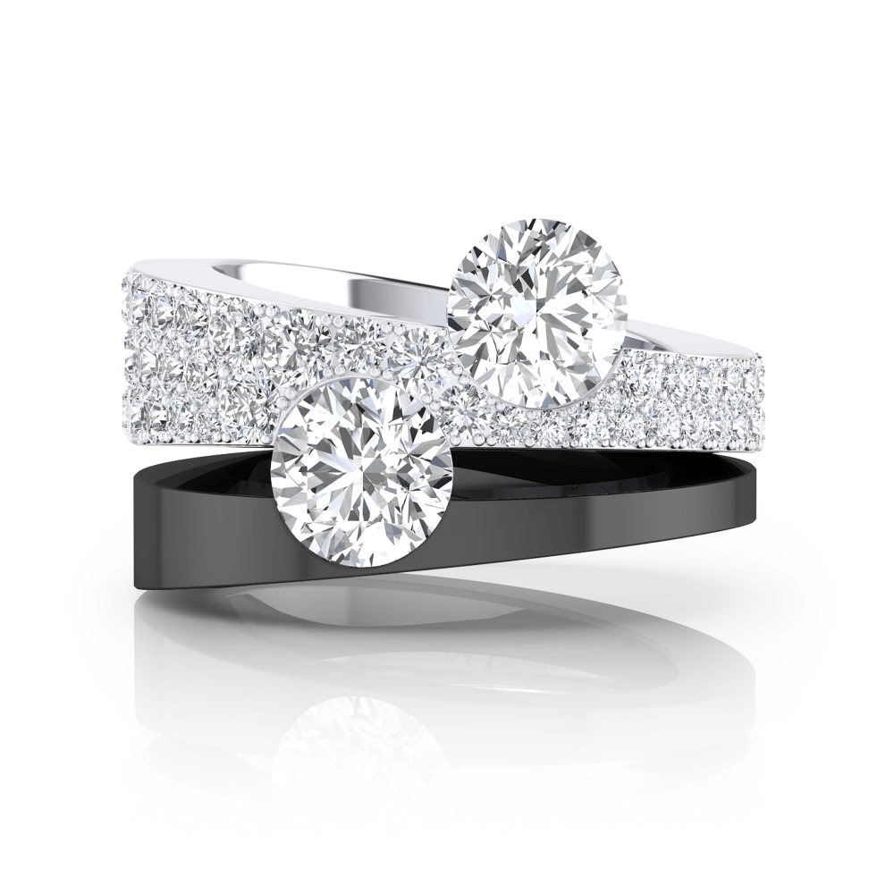 anillos de compromiso en oro negro