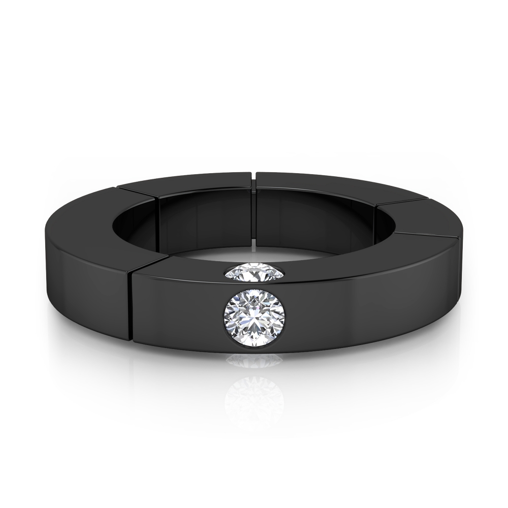 anillos de compromiso en oro negro