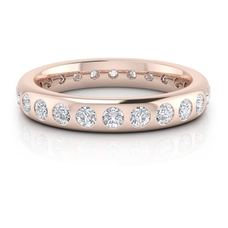 alianza de diamantes oro rosa