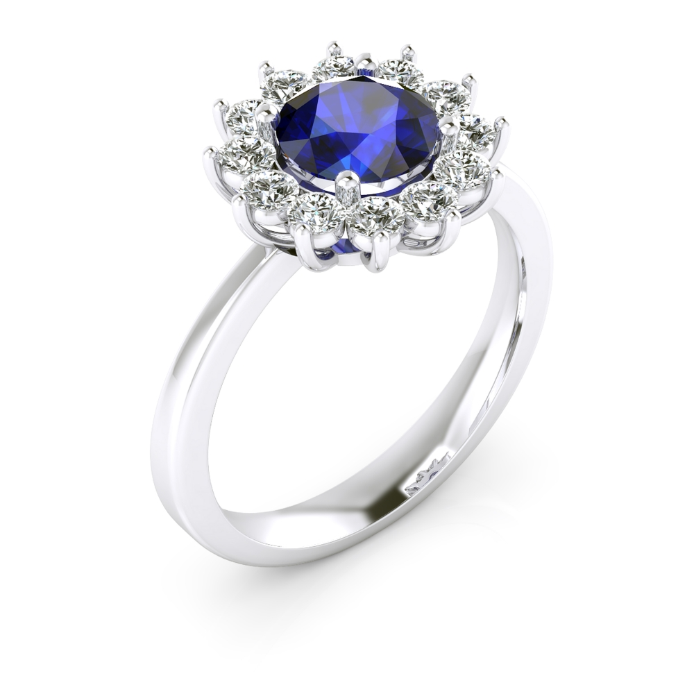 anillo de compromiso con zafiro