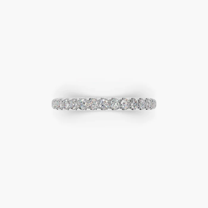 Aliança sencera de diamantes d'or blanc de 18kt