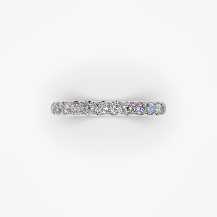 3/4 diamond wedding ring in 18k white gold - 0.04qt