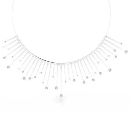 collar de oro blanco y diamantes