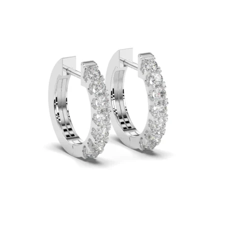 Pendiente de aro pequeño de oro blanco 18kt