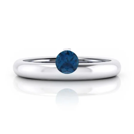 Anillos de compromiso de oro blanco con 1 Zafiro natural
