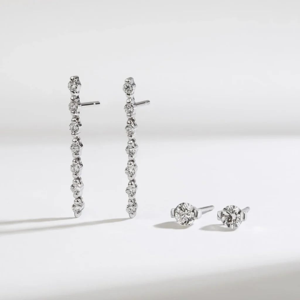 pendientes hipoalergénicos en oro blanco